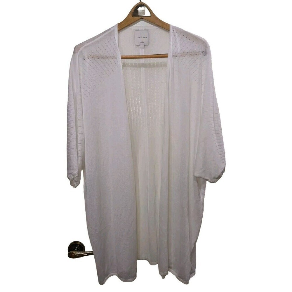 Gentle Fawn White Oversized Cardigan Medium